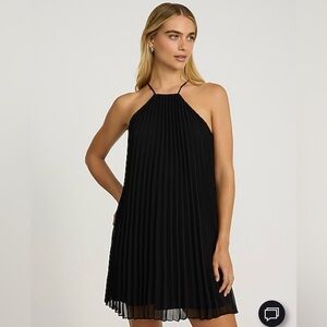 Express Black Pleated Backless Dress